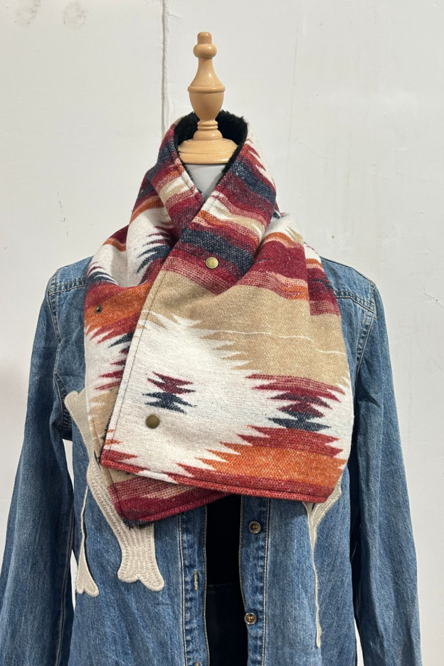 Women's Western Cowboy Aztec Warm Neck Hood