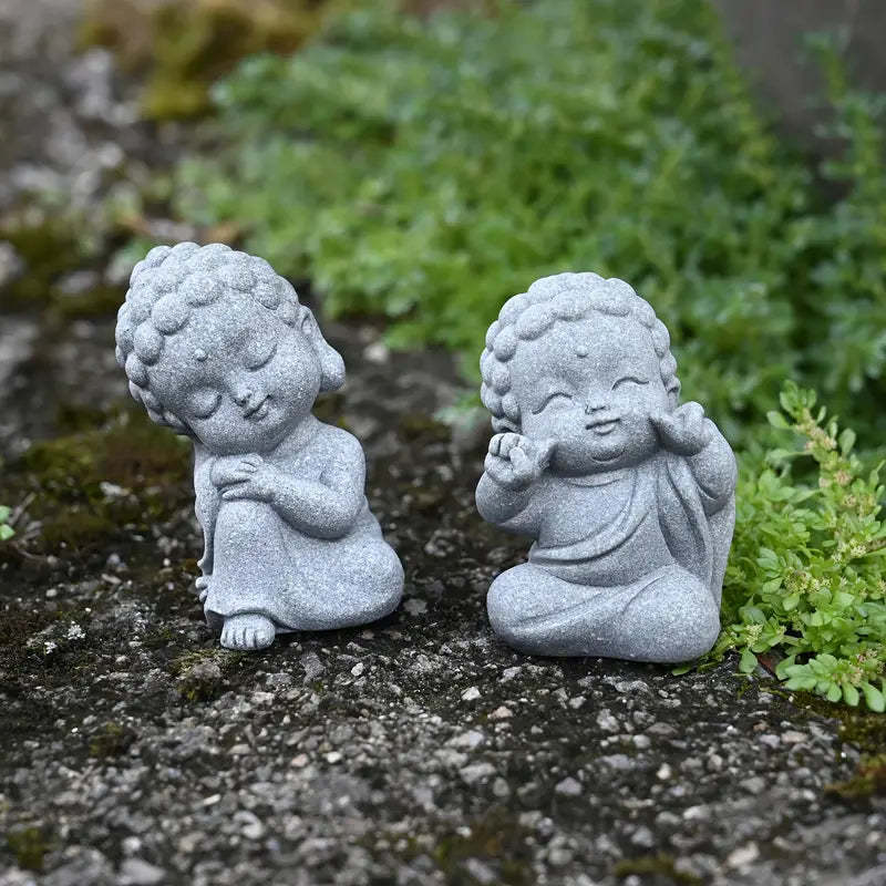  Handcrafted Stone Jizo Zen Statues
