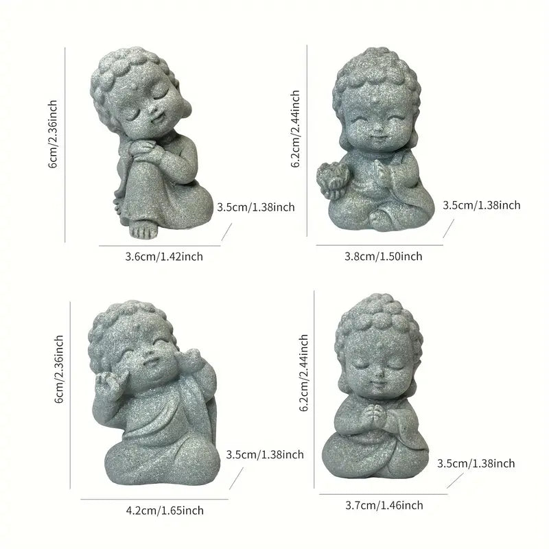  Handcrafted Stone Jizo Zen Statues