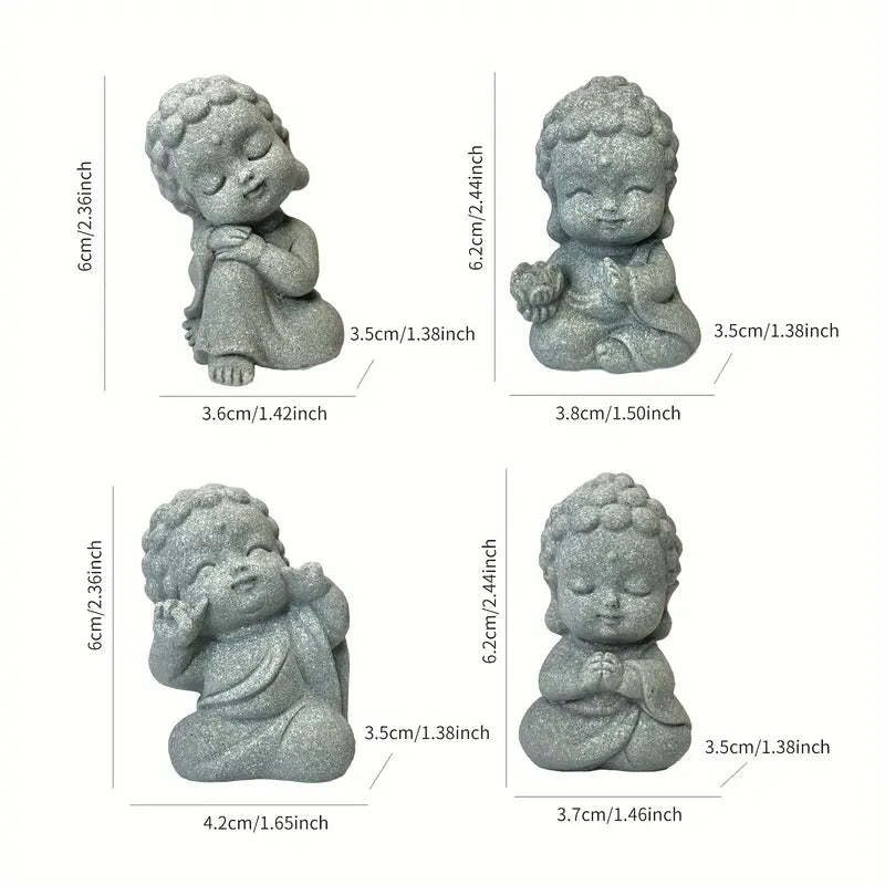  Handcrafted Stone Jizo Zen Statues