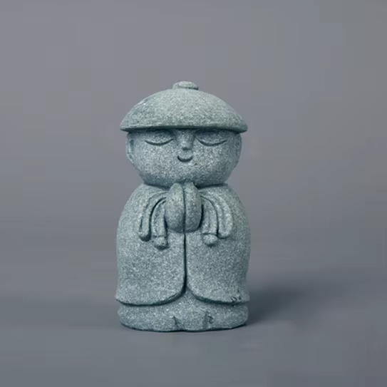 Handcrafted Stone Zen Jizo Statue Set (All 5 Designs Included)