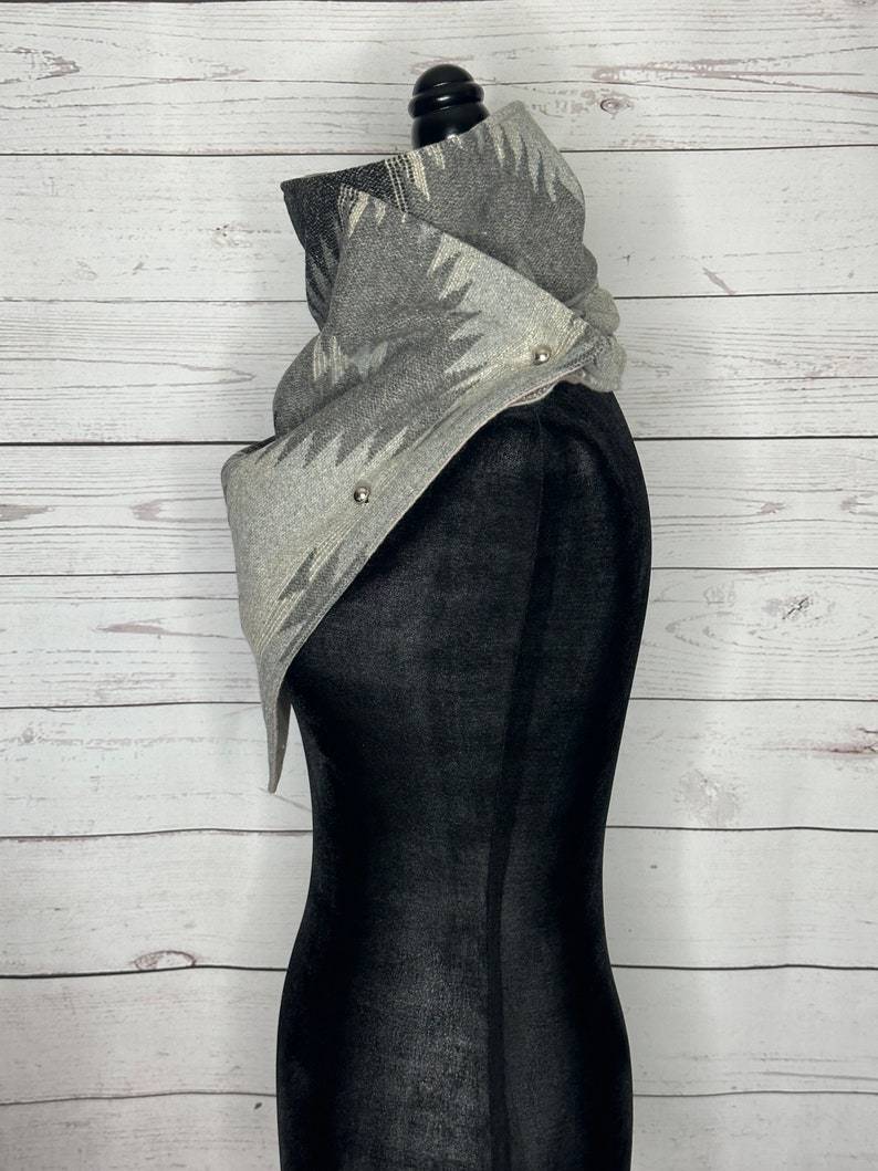 Grey Western Aztec Warm Neck Hood