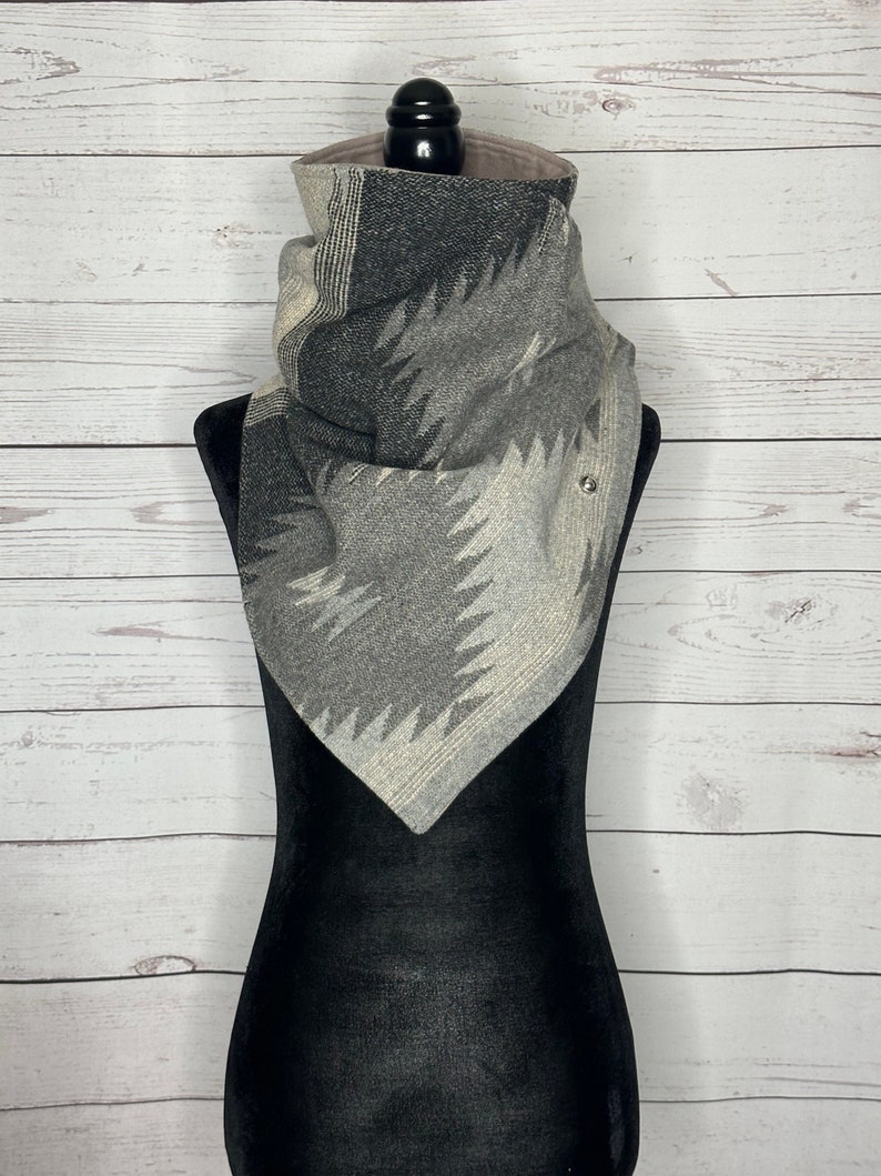 Grey Western Aztec Warm Neck Hood