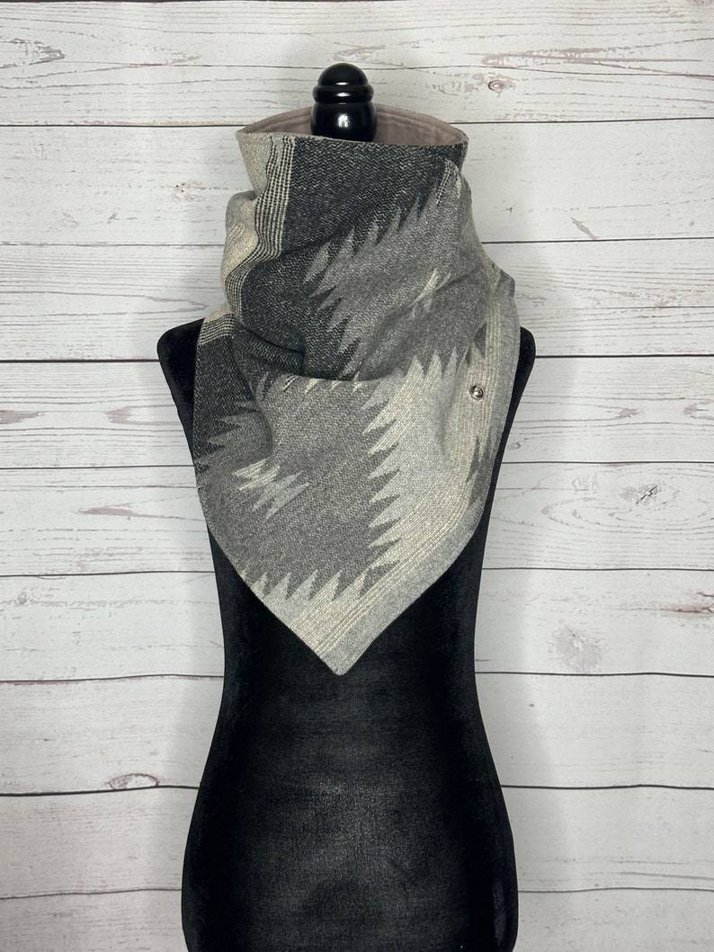 Grey Western Aztec Warm Neck Hood