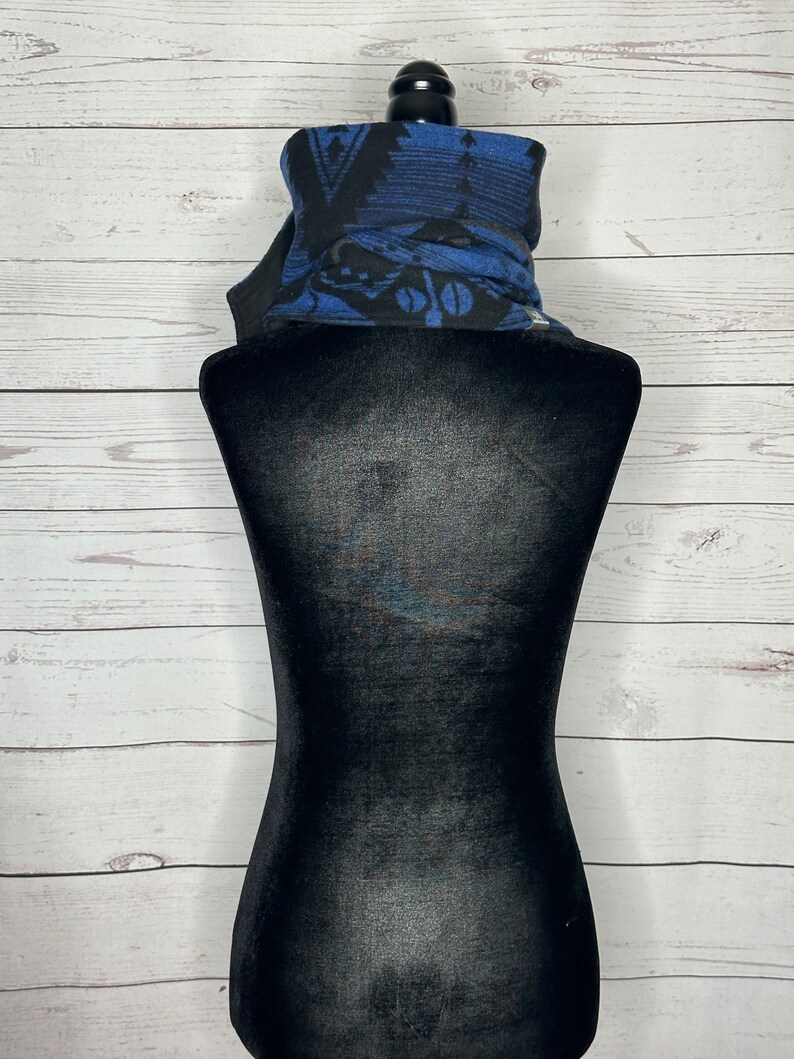 Cobalt Blue Western Aztec Warm Neck Hood