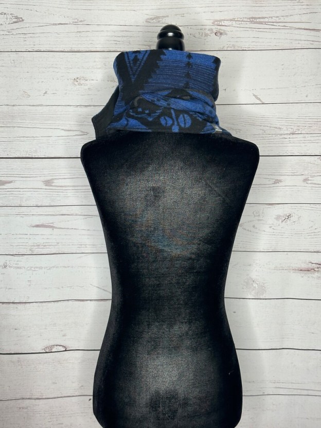Cobalt Blue Western Aztec Warm Neck Hood