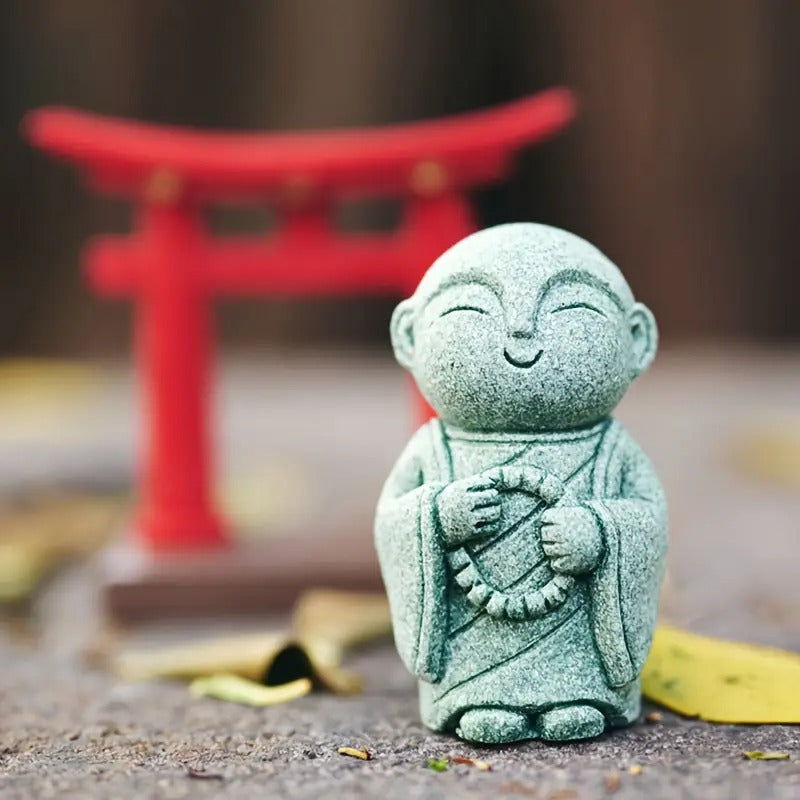 Handcrafted Stone Zen Jizo Statue Set (All 5 Designs Included)