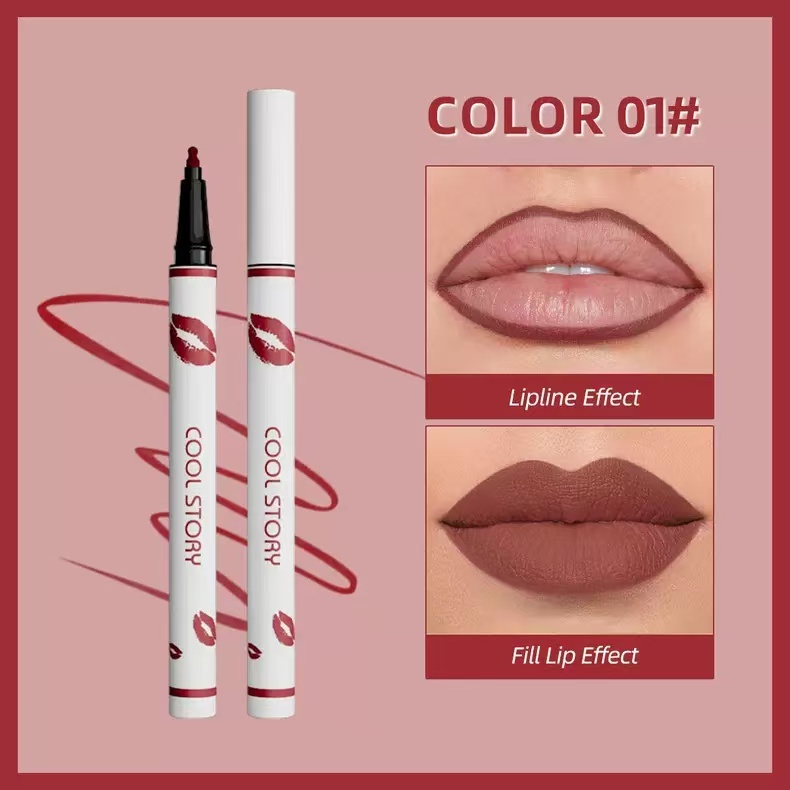 Multi-functional lip liner, matte liquid lipstick pen, non-stick cup l
