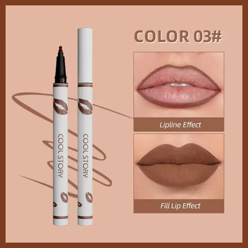  Multi-functional lip liner, matte liquid lipstick pen, non-stick cup lip gloss, fixed color, lip gloss pencil, long-lasting waterproof sweat makeup