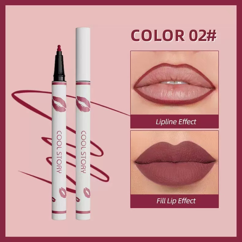  Multi-functional lip liner, matte liquid lipstick pen, non-stick cup lip gloss, fixed color, lip gloss pencil, long-lasting waterproof sweat makeup
