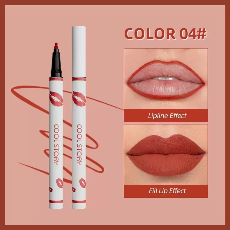  Multi-functional lip liner, matte liquid lipstick pen, non-stick cup lip gloss, fixed color, lip gloss pencil, long-lasting waterproof sweat makeup