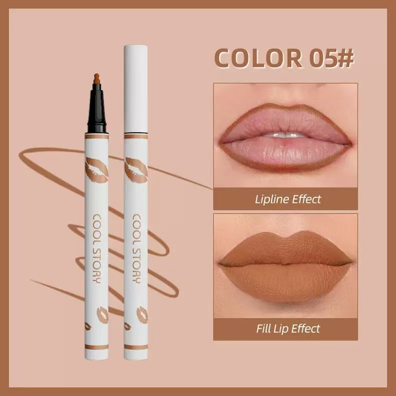 Multi-functional lip liner, matte liquid lipstick pen, non-stick cup lip gloss, fixed color, lip gloss pencil, long-lasting waterproof sweat makeup