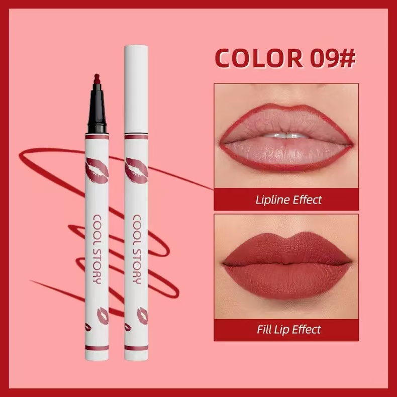  Multi-functional lip liner, matte liquid lipstick pen, non-stick cup lip gloss, fixed color, lip gloss pencil, long-lasting waterproof sweat makeup