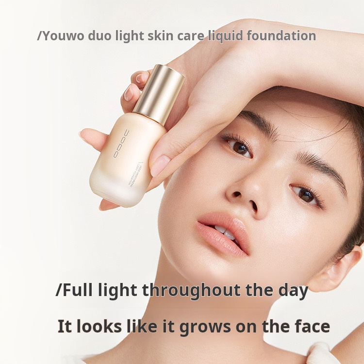 UODO Light Beauty Foundation Liquid Mixed with Dry Oil Skin, Moisturizing and Lightweight Concealer Foundation that is not easy to remove