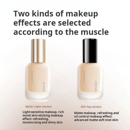 UODO Light Beauty Foundation Liquid Mixed with Dry Oil Skin, Moisturizing and Lightweight Concealer Foundation that is not easy to remove