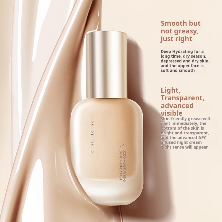 UODO Light Beauty Foundation Liquid Mixed with Dry Oil Skin, Moisturizing and Lightweight Concealer Foundation that is not easy to remove