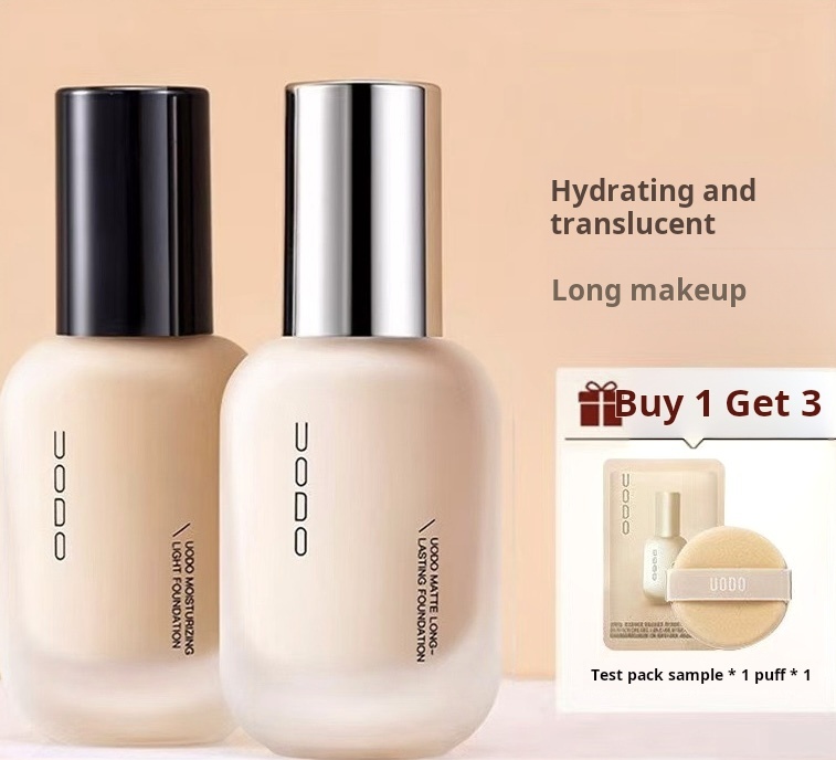 UODO Light Beauty Foundation Liquid Mixed with Dry Oil Skin, Moisturizing and Lightweight Concealer Foundation that is not easy to remove