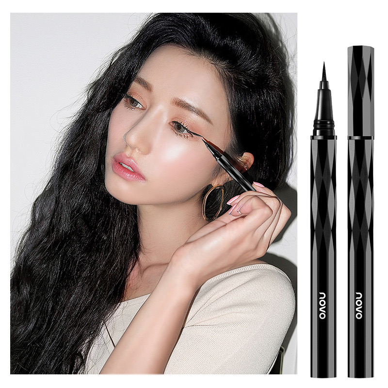  NOVO5201 liquid eyeliner, ultra-fine sponge tip, waterproof and non-smudging, long-lasting liquid eyeliner brown makeup