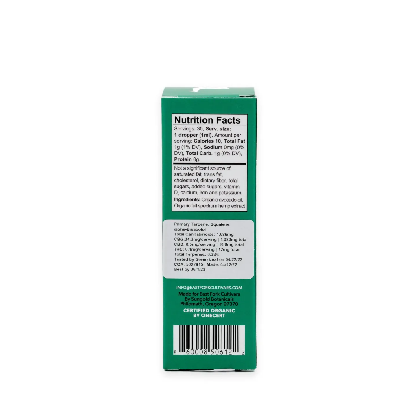 East Fork Organic White CBG Oil