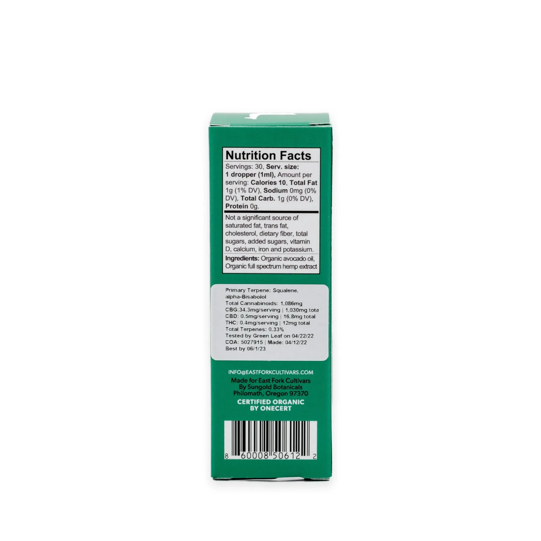 East Fork Organic White CBG Oil