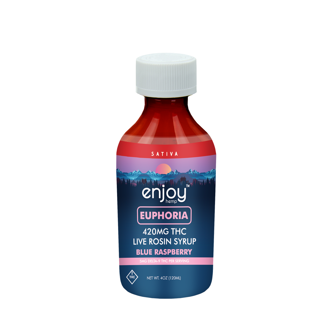 Enjoy Hemp Euphoria Delta 9 THC Live Rosin Syrup 420mg - Blue Raspberry (Sativa)