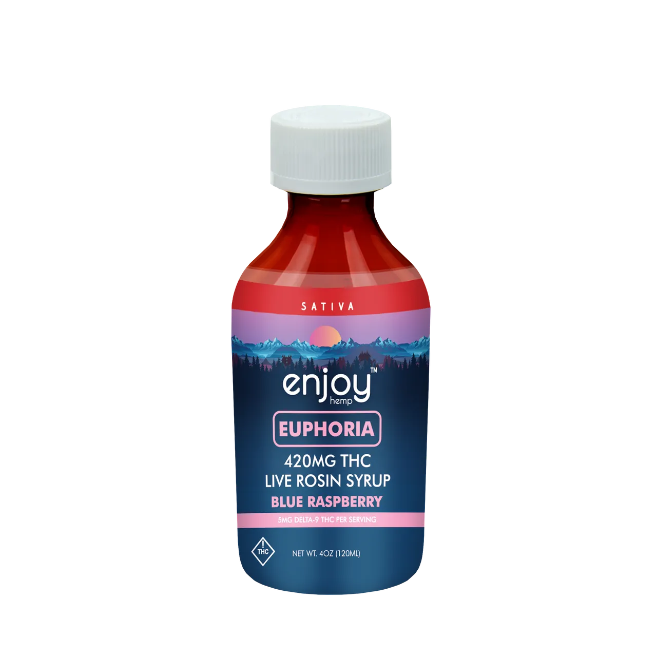 Enjoy Hemp Euphoria Delta 9 THC Live Rosin Syrup 420mg - Blue Raspberry (Sativa)