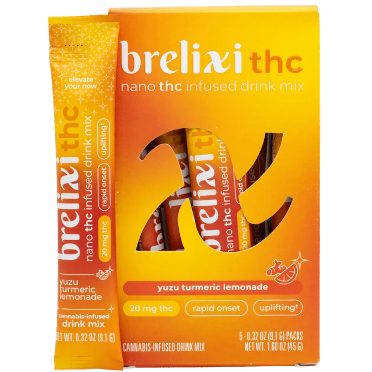 Brelixi yuzu + turmeric thc lemonade drink mix 5-pack