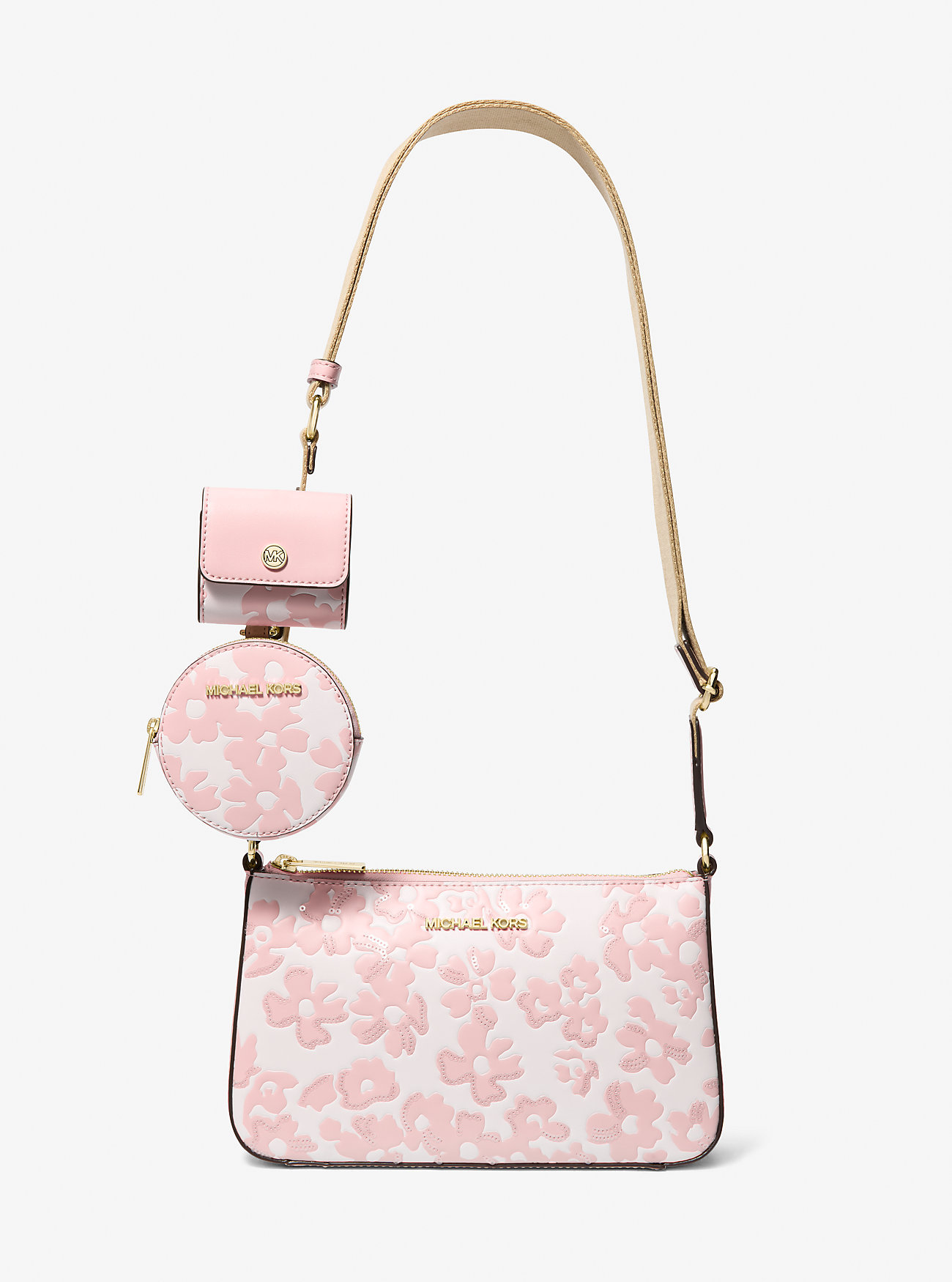 Jet Set Small Sequined Floral Print Crossbody Bag with Case for Apple Airpods Pro®