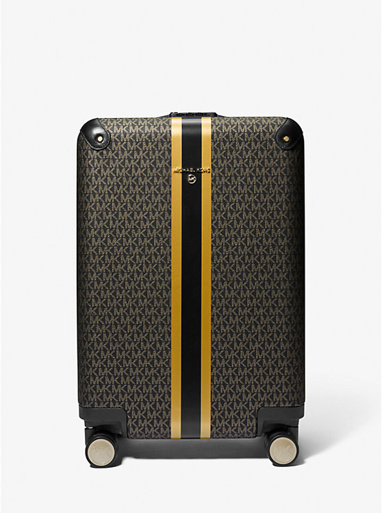 Metallic Logo Stripe Suitcase -BLACK/GOLD
