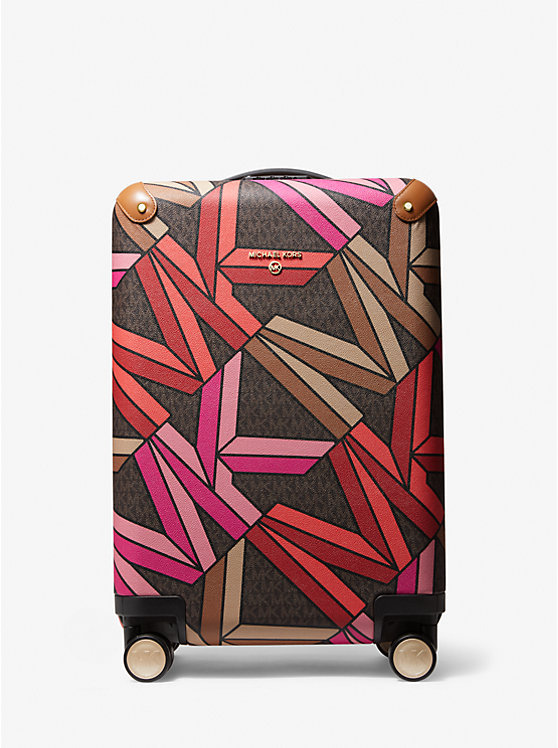 Jet Set Travel Small Graphic Logo Suitcase - BROWN MULTI