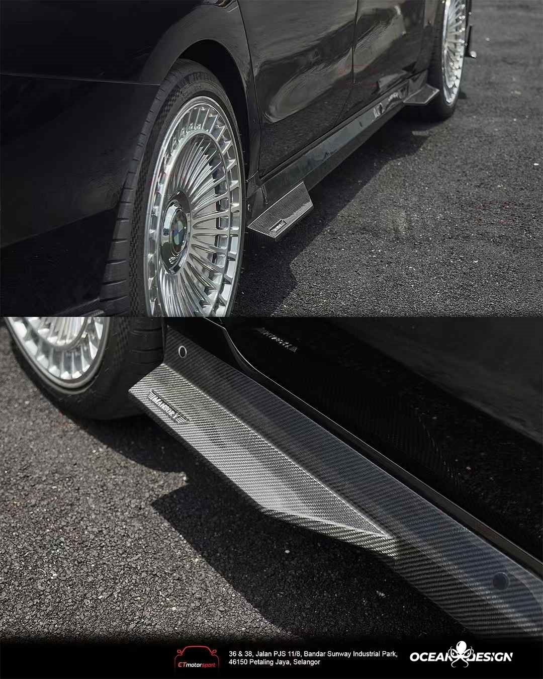 2023-2025 BMW G70 7 Series M Sport MSY Dry Carbon Fiber Side Skirts