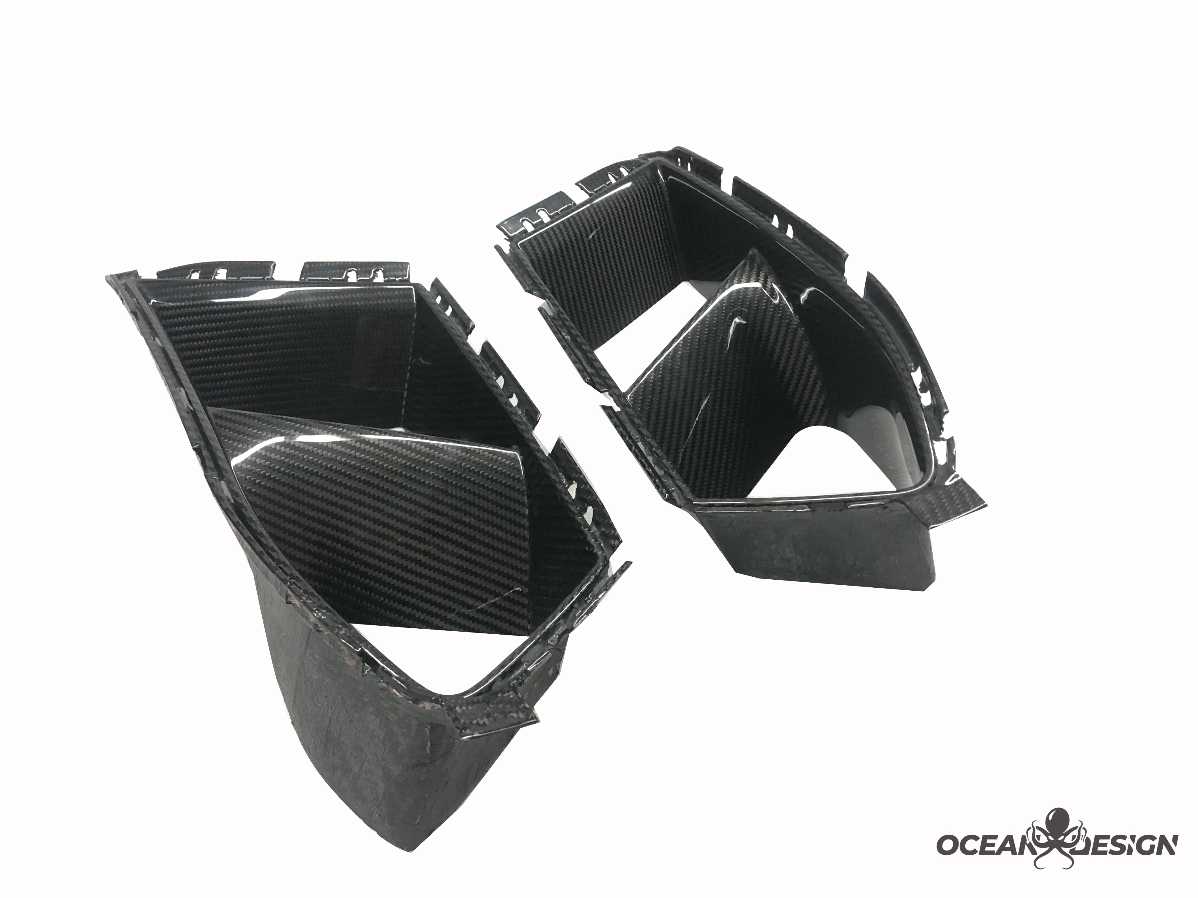 2021-2025 BMW M3 G80 / M4 G82 MP Style Front Bumper Air Intake Inserts - Dry Carbon Fiber