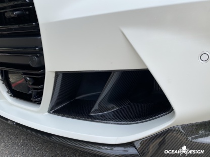 2021-2025 BMW M3 G80 / M4 G82 MP Style Front Bumper Air Intake Inserts - Dry Carbon Fiber