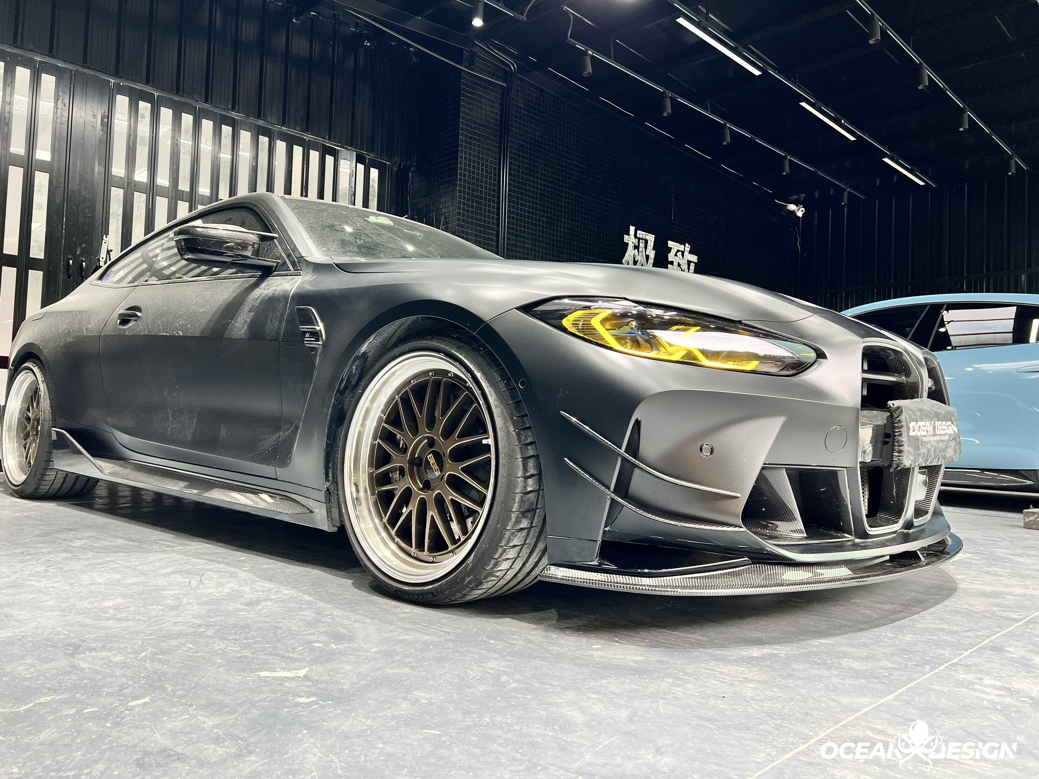 2021–2025 BMW M3 (G80) / M4 (G82) AC Style Front Canards – Dry Carbon Fiber