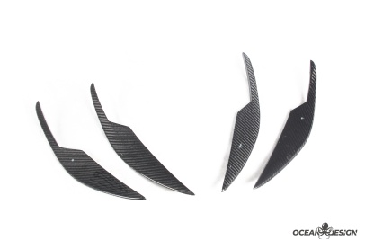 2021–2025 BMW M3 (G80) / M4 (G82) AC Style Front Canards – Dry Carbon Fiber