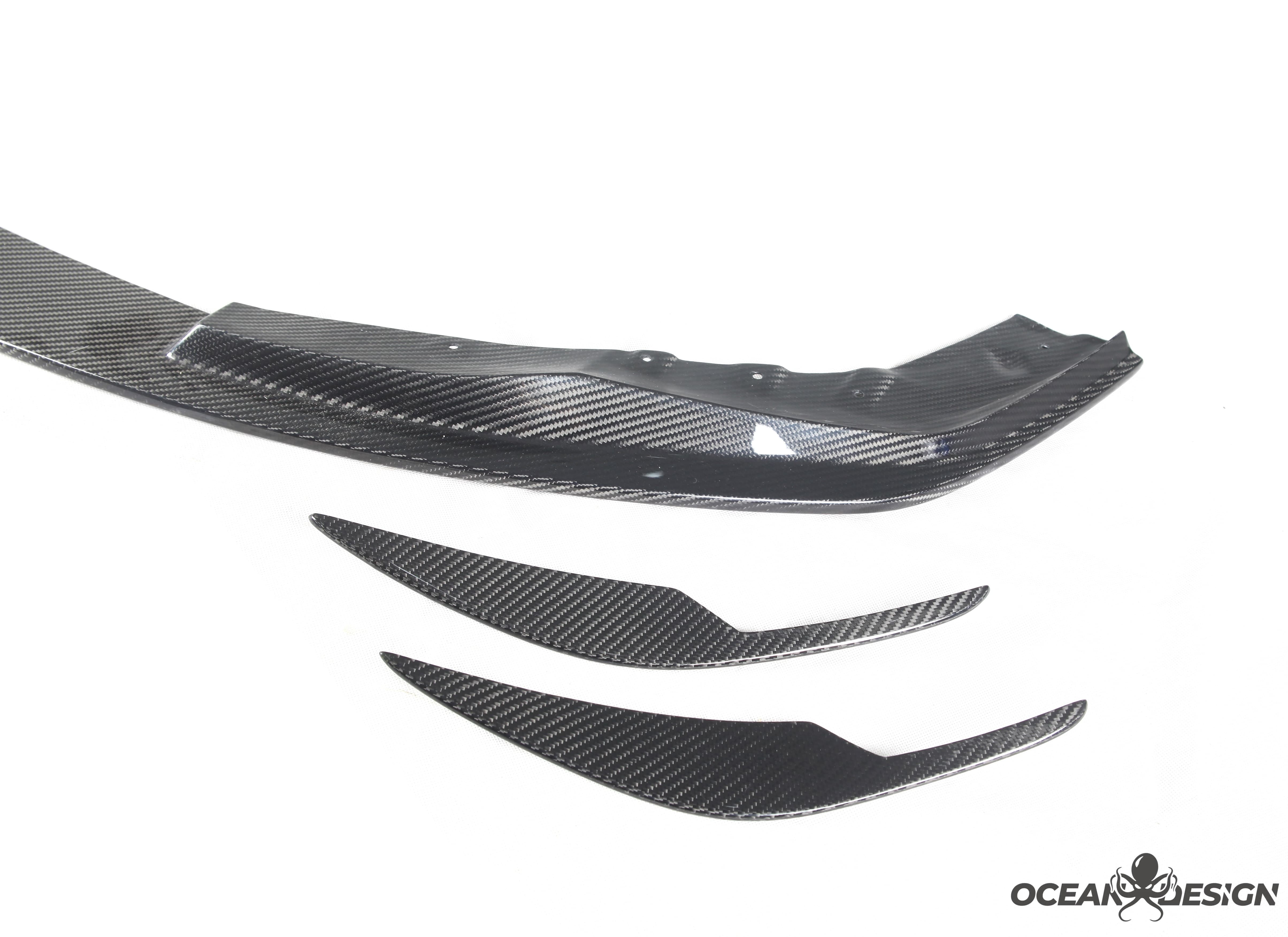 2021–2025 BMW M3 (G80) / M4 (G82) AC Style Front Canards – Dry Carbon Fiber