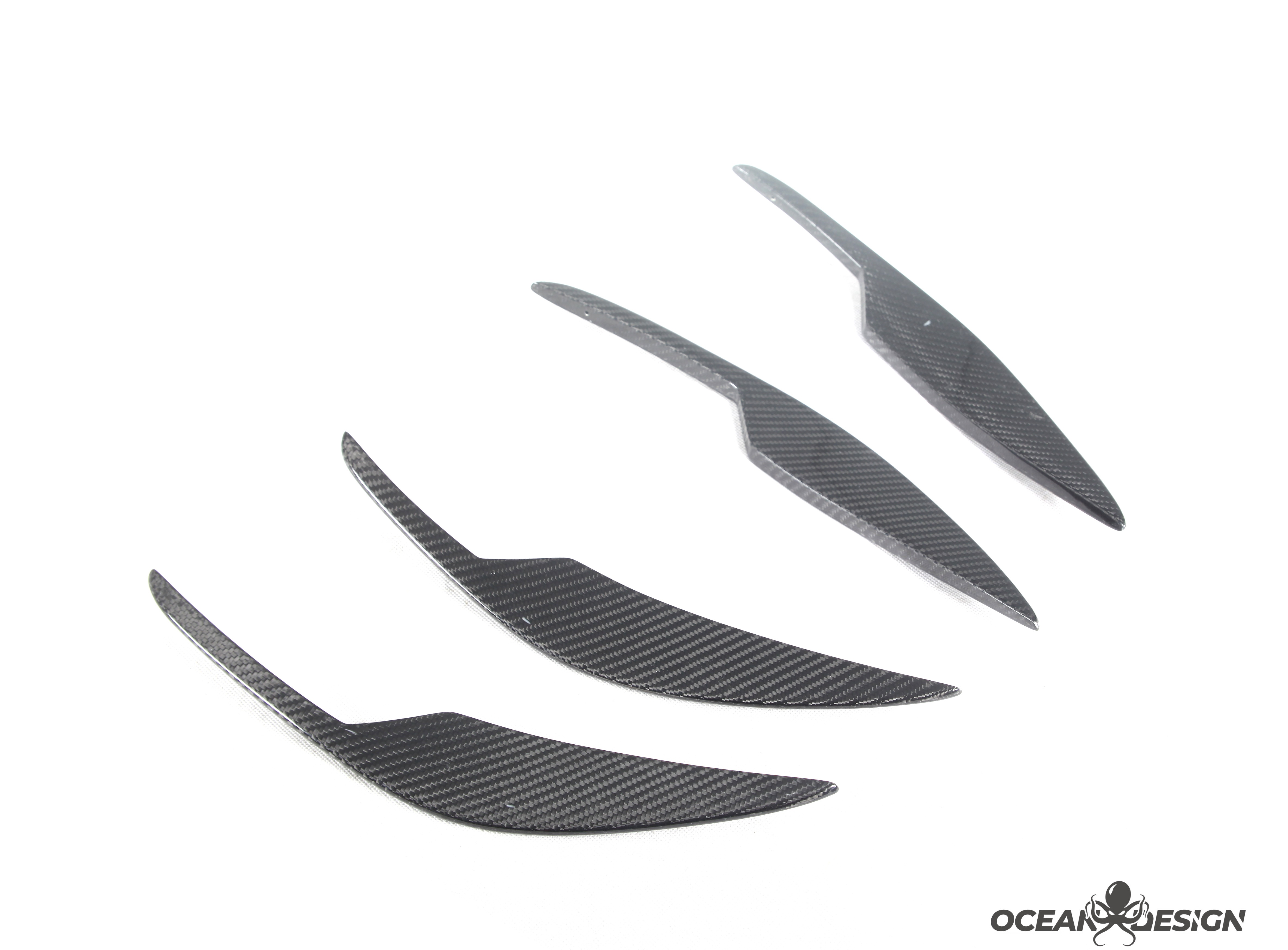 2021–2025 BMW M3 (G80) / M4 (G82) AC Style Front Canards – Dry Carbon Fiber