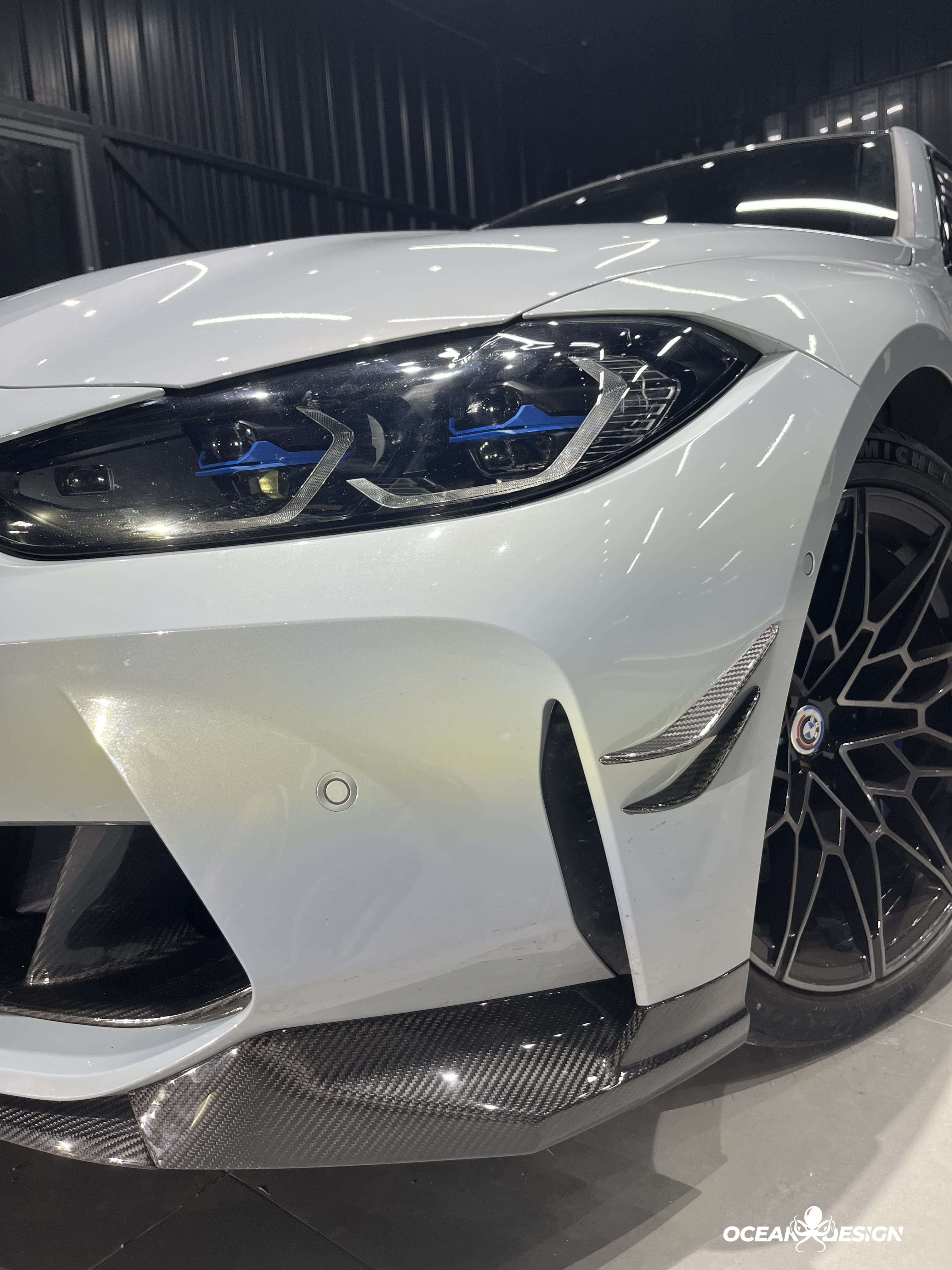 2021–2025 BMW M3 (G80) / M4 (G82) MP Style Front Canards – Dry Carbon Fiber