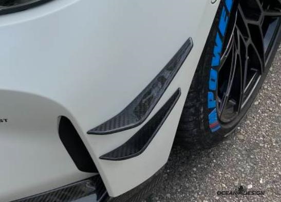 2021–2025 BMW M3 (G80) / M4 (G82) MP Style Front Canards – Dry Carbon Fiber