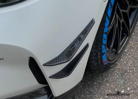 2021–2025 BMW M3 (G80) / M4 (G82) MP Style Front Canards – Dry Carbon Fiber