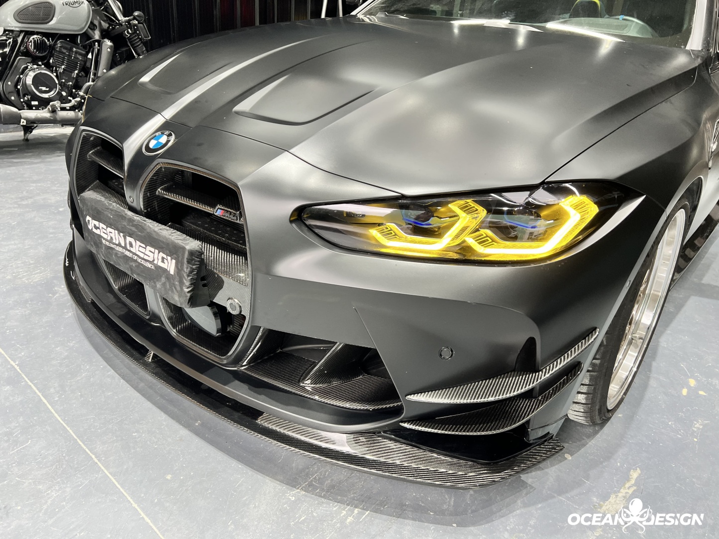 2021–2025 BMW M3 (G80) / M4 (G82) AC Style Front Canards – Dry Carbon Fiber
