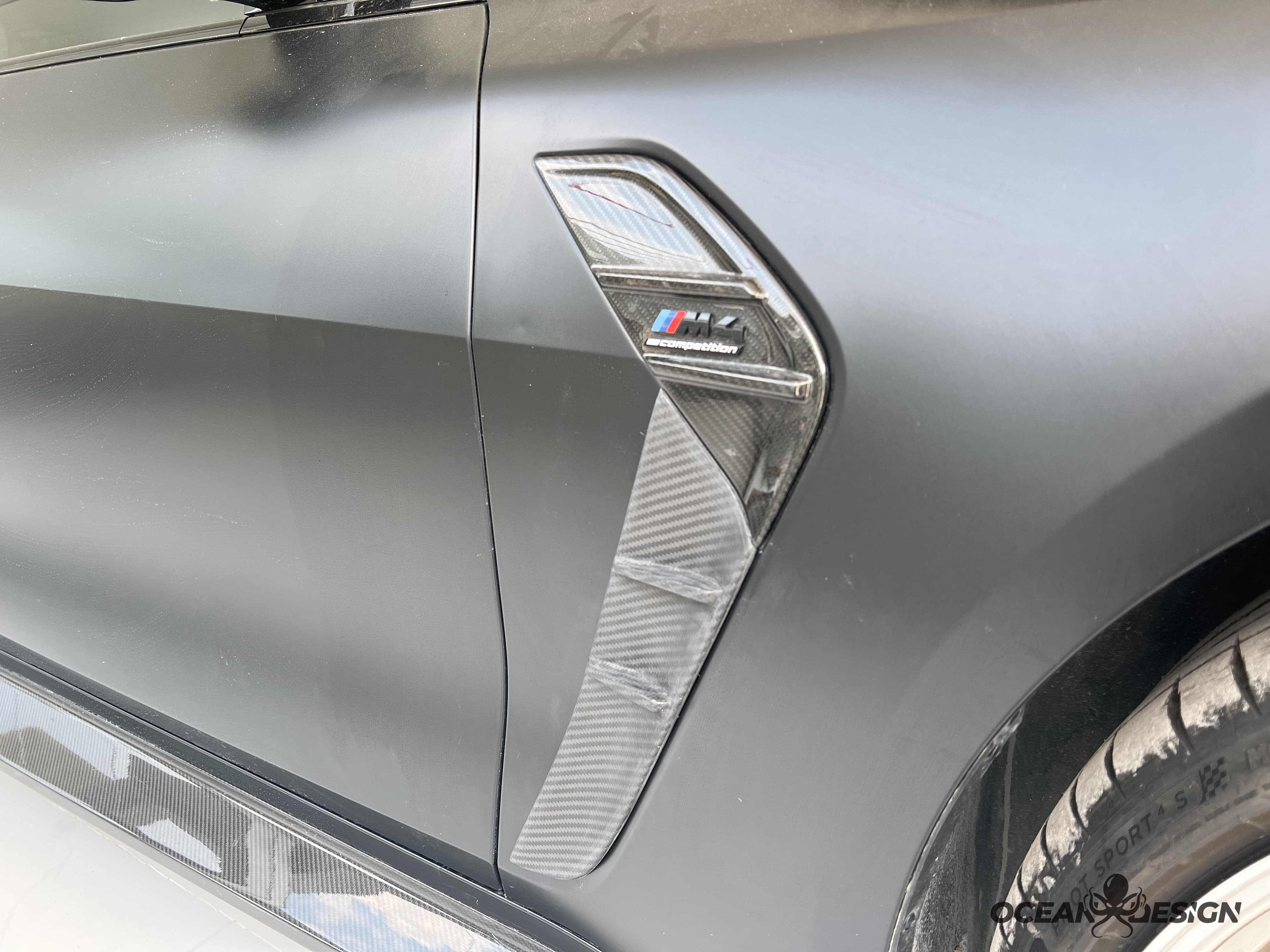 2021–2025 BMW M3 (G80) / M4 (G82) CSL Style Front Fender Trim – Dry Carbon Fiber