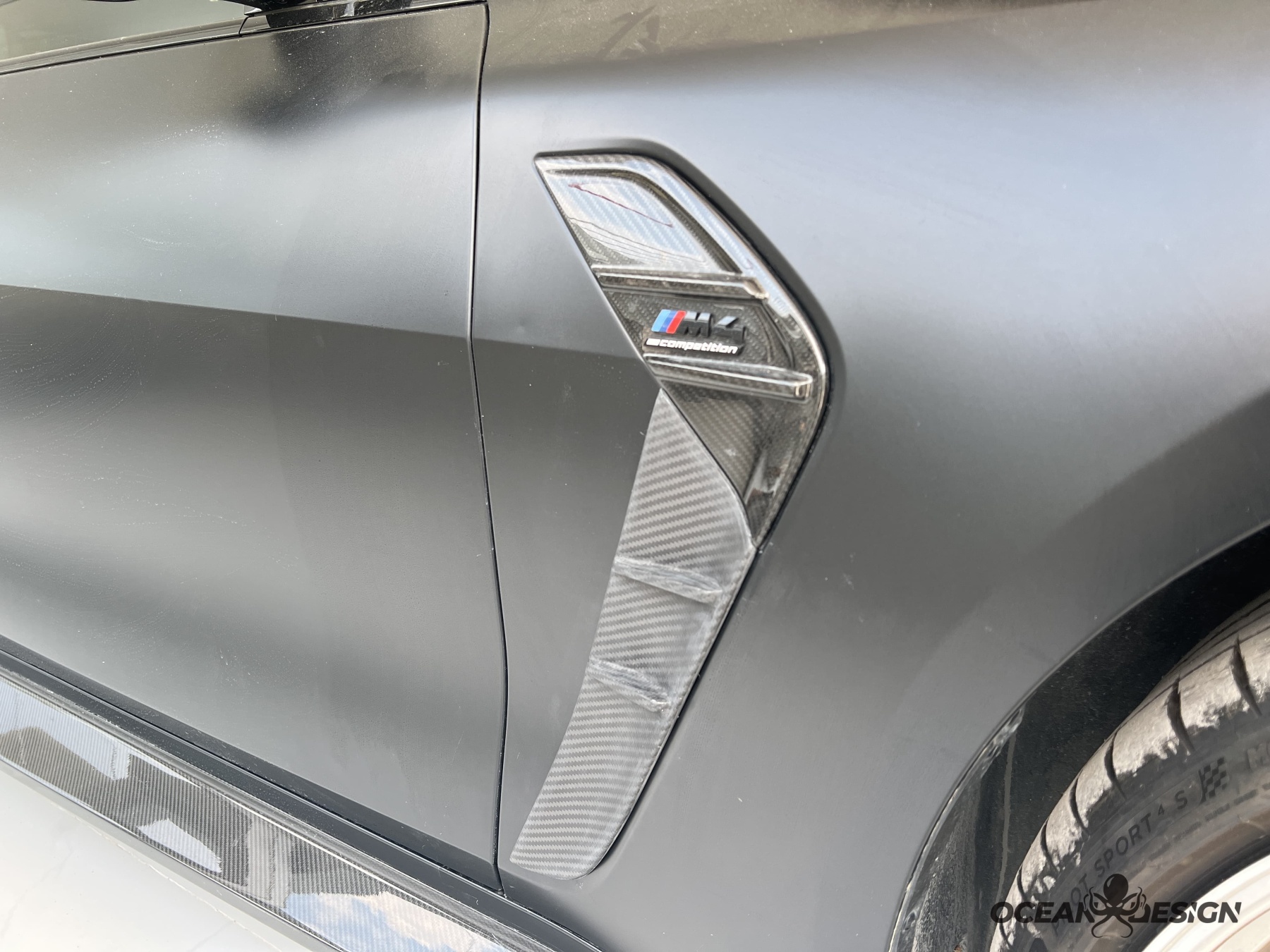 2021–2025 BMW M3 (G80) / M4 (G82) CSL Style Front Fender Trim – Dry Carbon Fiber