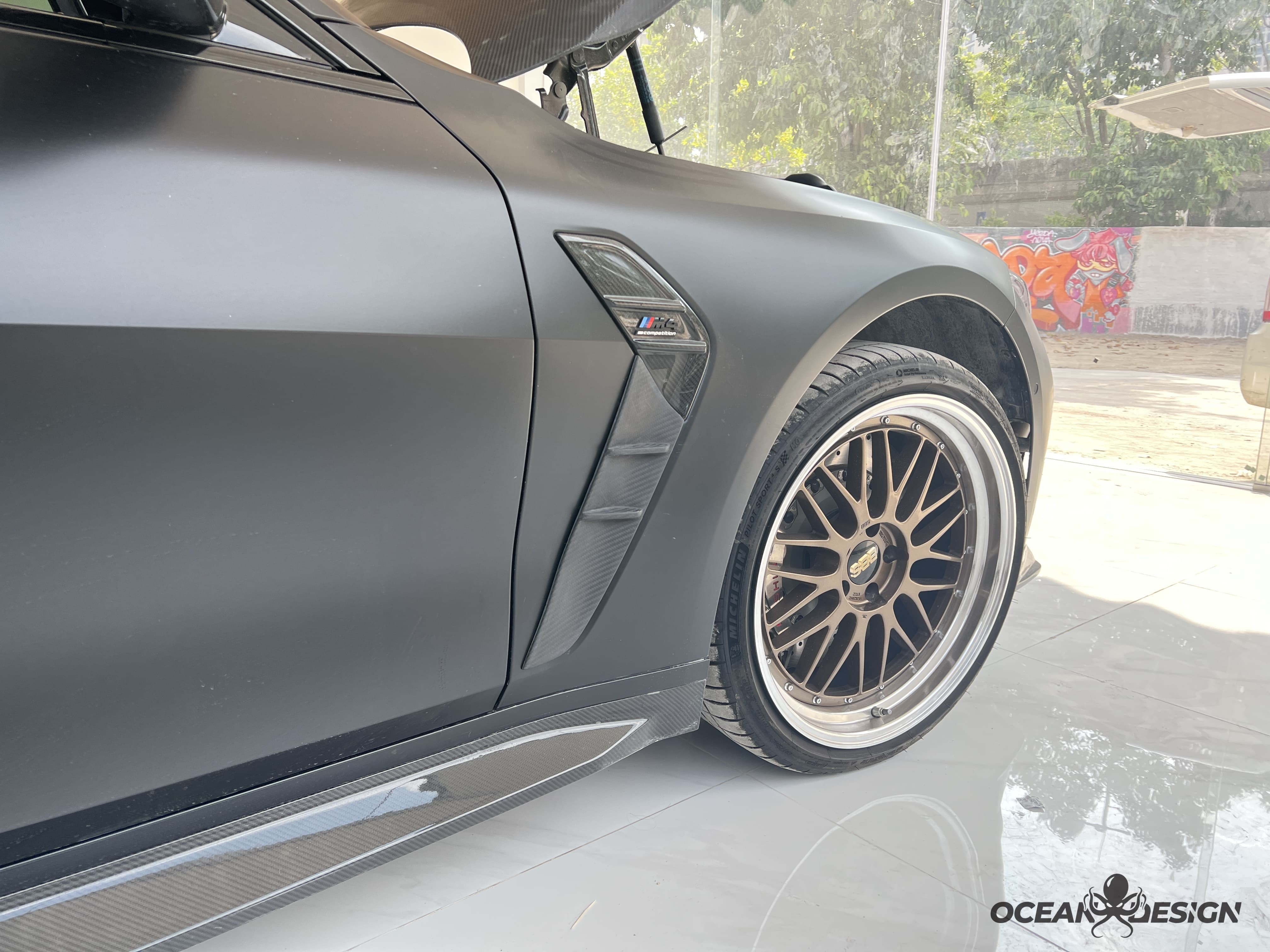 2021–2025 BMW M3 (G80) / M4 (G82) CSL Style Front Fender Trim – Dry Carbon Fiber