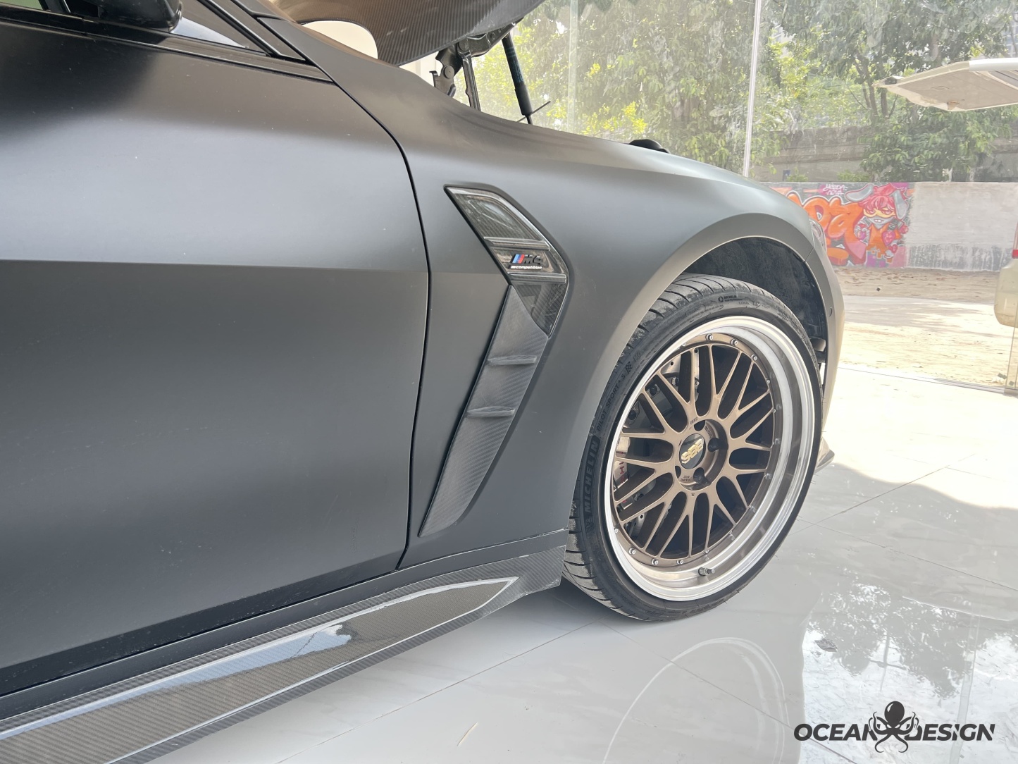 2021–2025 BMW M3 (G80) / M4 (G82) CSL Style Front Fender Trim – Dry Carbon Fiber