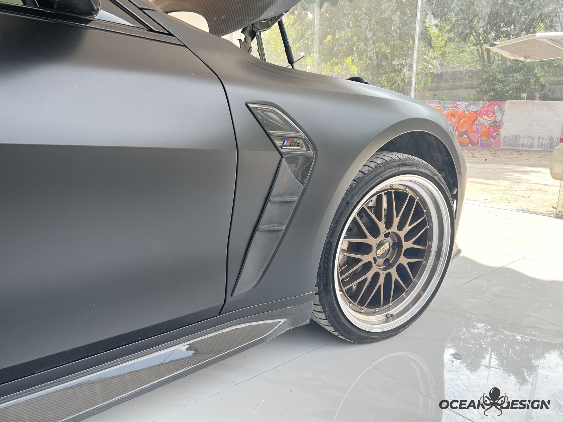 2021–2025 BMW M3 (G80) / M4 (G82) CSL Style Front Fender Trim – Dry Carbon Fiber