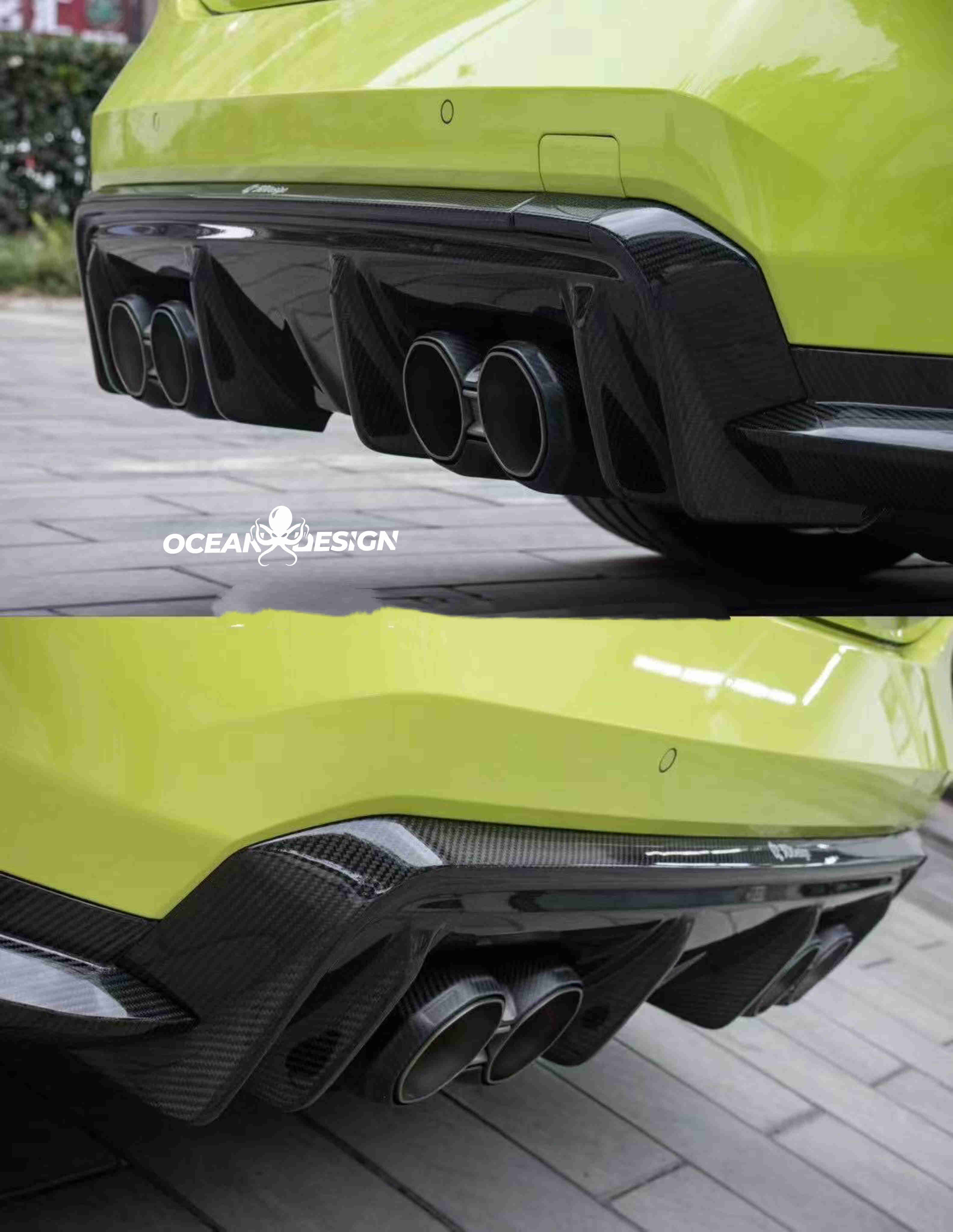 2021–2025 BMW M3 (G80) / M4 (G82) 3D Style Rear Diffuser – Dry Carbon Fiber,3K Matte Finish