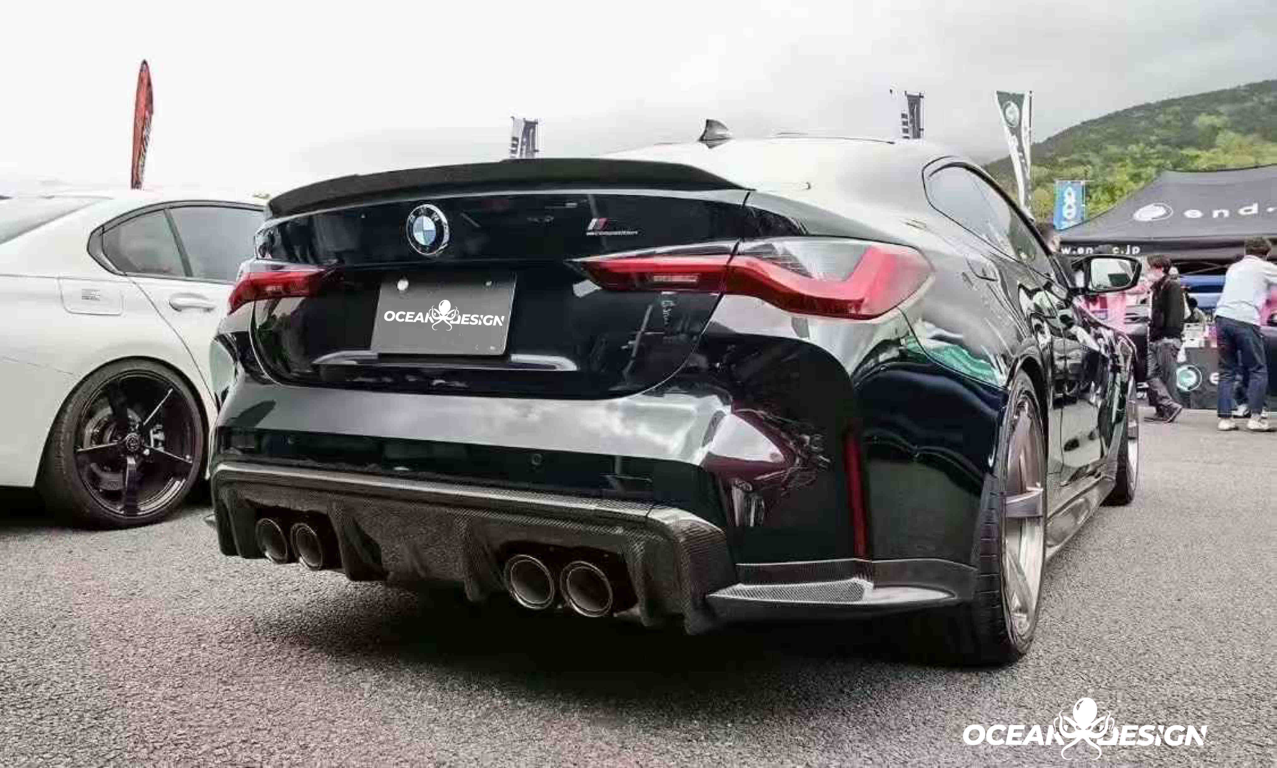 2021–2025 BMW M3 (G80) / M4 (G82) 3D Style Rear Diffuser Protectors– Dry Carbon Fiber, 3K Matte Finish