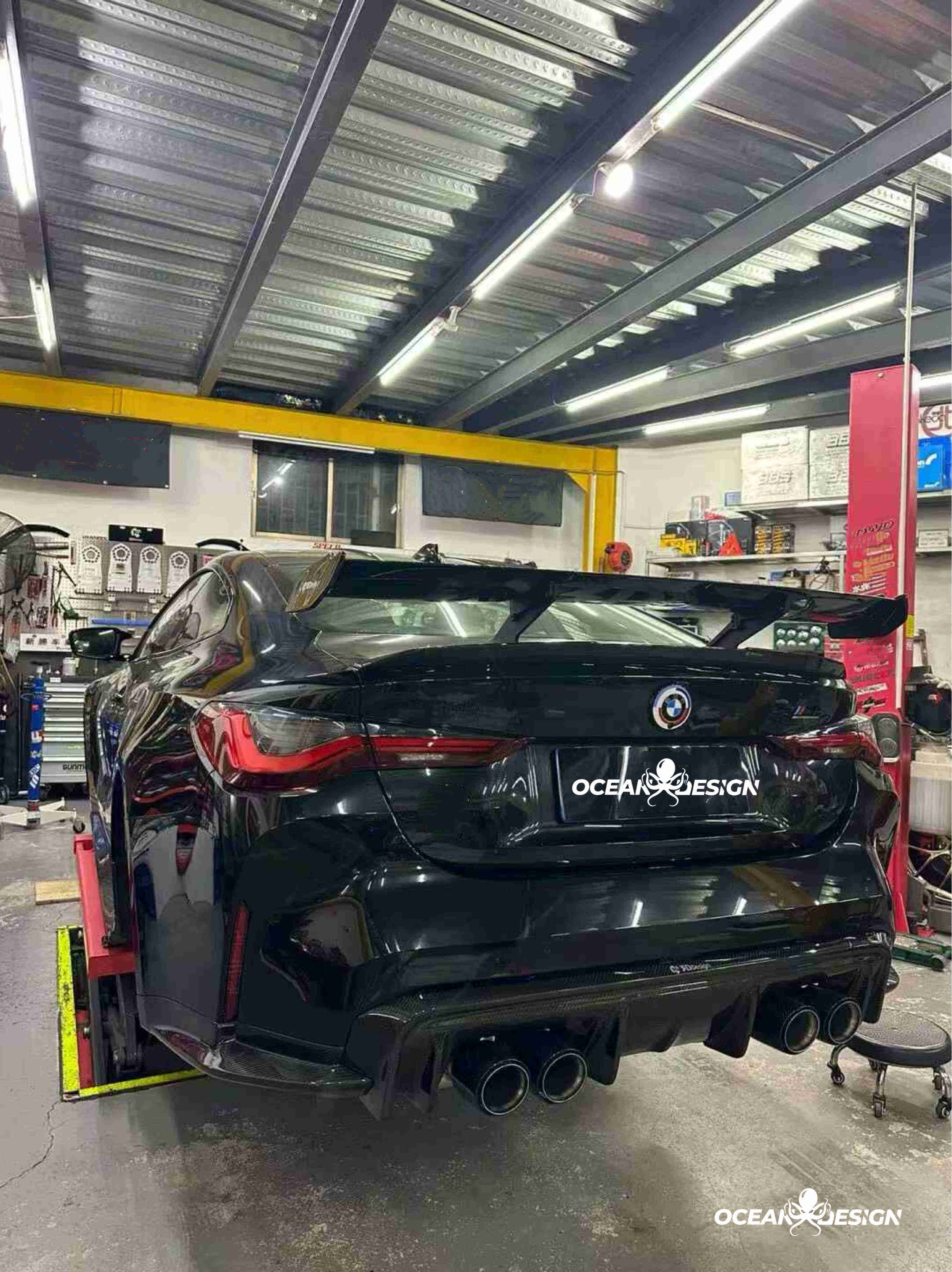 2021–2025 BMW M3 (G80) / M4 (G82) 3D Style Rear Diffuser – Dry Carbon Fiber,3K Matte Finish