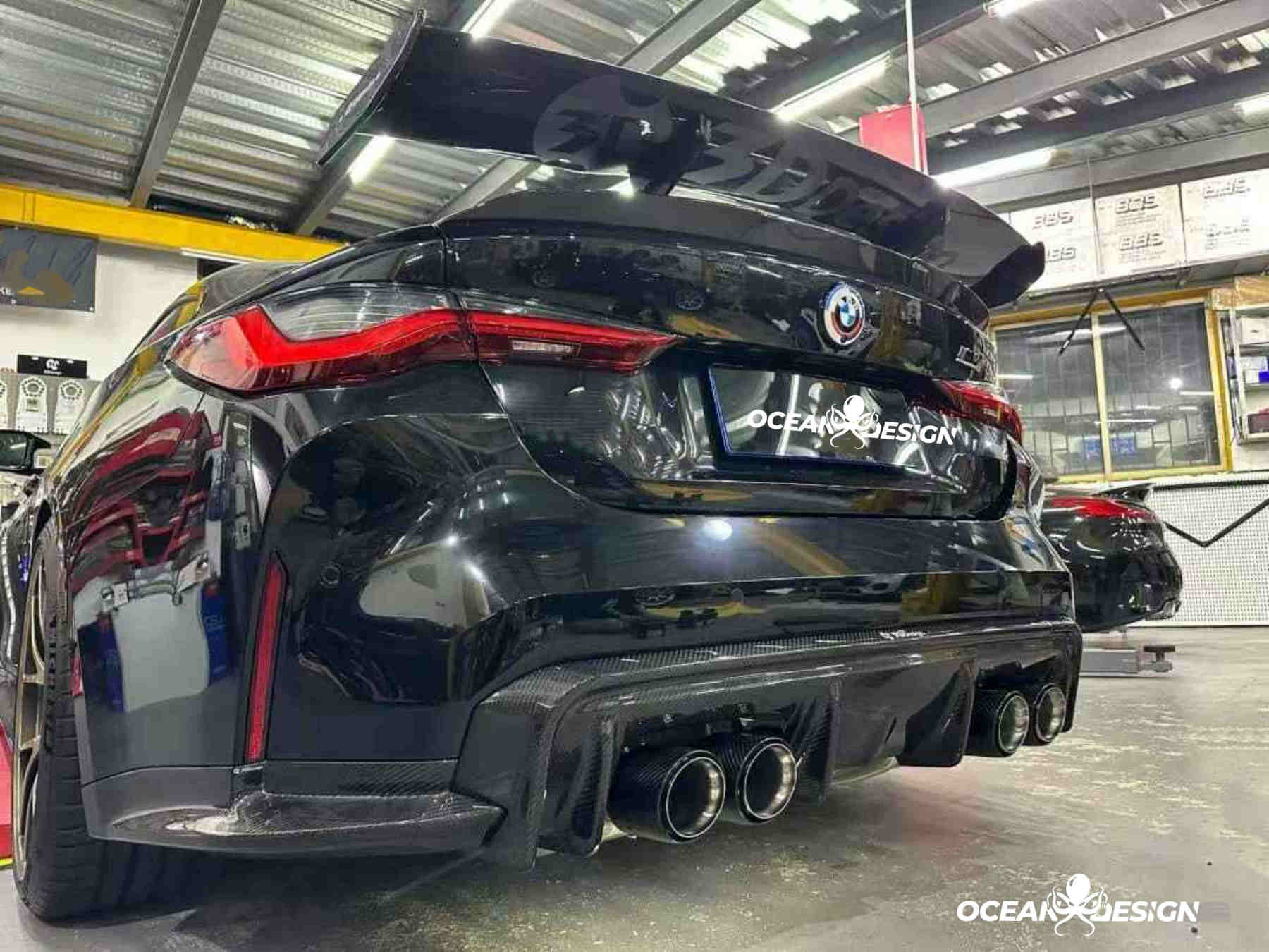 2021–2025 BMW M3 (G80) / M4 (G82) 3D Style Rear Diffuser – Dry Carbon Fiber,3K Matte Finish